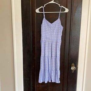 Monteau Light Blue Dress with White Polka Dots